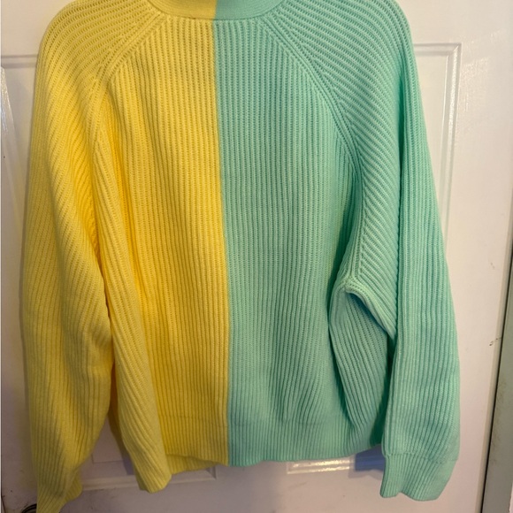 QUEEN OF SPARKLES Mint and Yellow Bunny Cardigan - Picture 2 of 5